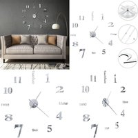 Vidaxl - 3D-Wanduhr Modernes Design 100 cm xxl Silbern - Wanduhr - Wanduhren - Home & Living - Silber von VIDAXL