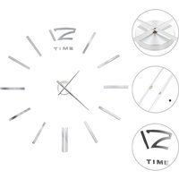Vidaxl - 3D-Wanduhr Modernes Design 100 cm xxl Silbern von VIDAXL