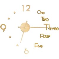 3D-Wanduhr Modernes Design Golden 100 cm xxl Vidaxl von VIDAXL