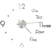 3D-Wanduhr Modernes Design Silbern 100 cm xxl Vidaxl von VIDAXL