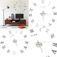 3D-Wanduhr Modernes Design Silbern 100 cm xxl - Wanduhr - Wanduhren - Home & Living - Silber von VIDAXL