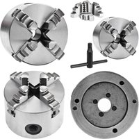 4-Backen-Drehfutter Selbstzentrierend 80 mm Stahl - Drehfutter - Backenfutter - Home & Living von VIDAXL