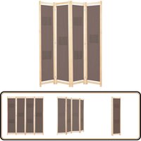 4-teiliger Raumteiler Braun 160 x 170 x 4 cm Stoff - Raumteiler - Sichtschutz - Wohnbereich - Wohnzimmer - Schlafzimmer 4-teiliger Raumteiler Braun 160 x 170 x 4 cm Stoff - Raumteiler - Sichtschutz - Wohnbereich - Wohnzimmer - Schlafzimmer von VIDAXL