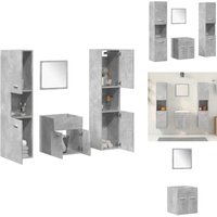 4-tlg. Badmöbel-Set Betongrau Holzwerkstoff - Badmöbel Set - Badmöbel Sets - Badmöbelset - Badmöbel 4-tlg. Badmöbel-Set Betongrau Holzwerkstoff - Badmöbel Set - Badmöbel Sets - Badmöbelset - Badmöbel von VIDAXL