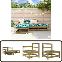 Vidaxl - 4-tlg. Garten-Lounge-Set Kiefernholz Imprägniert - Gartenloungesessel - Holz Lounge Set - Gartenmöbel - Rattan Möbel - Esszimmerstuhl von VIDAXL