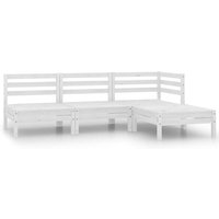 4-tlg. Garten-Lounge-Set Massivholz Kiefer Weiß - Vidaxl von VIDAXL