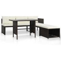 4-tlg. Garten-Lounge-Set Poly Rattan Braun - Vidaxl von VIDAXL