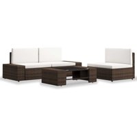 4-tlg. Garten-Lounge-Set Poly Rattan Braun Vidaxl 4-tlg. Garten-Lounge-Set Poly Rattan Braun Vidaxl von VIDAXL