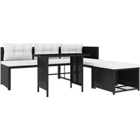 4-tlg. Garten-Lounge-Set Poly Rattan Schwarz Vidaxl 4-tlg. Garten-Lounge-Set Poly Rattan Schwarz Vidaxl von VIDAXL