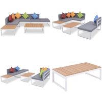 4-tlg. Garten-Lounge-Set mit Auflagen Aluminium und wpc - Gartenmöbel - Lounge-Set - Esszimmergarnitur - Outdoor Möbel - Terrassenmöbel - Home & 4-tlg. Garten-Lounge-Set mit Auflagen Aluminium und wpc - Gartenmöbel - Lounge-Set - Esszimmergarnitur - Outdoor Möbel - Terrassenmöbel - Home & von VIDAXL