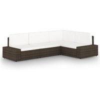 Vidaxl - 4-tlg. Garten-Lounge-Set mit Kissen Braun Poly Rattan von VIDAXL