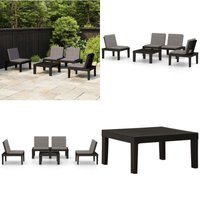 Vidaxl - 4-tlg. Garten-Lounge-Set mit Kissen Kunststoff Grau - Gartensitzgruppe - Lounge Set - Gartenmöbel - Kunststoffe Möbel - Outdoor Furniture Vidaxl - 4-tlg. Garten-Lounge-Set mit Kissen Kunststoff Grau - Gartensitzgruppe - Lounge Set - Gartenmöbel - Kunststoffe Möbel - Outdoor Furniture von VIDAXL