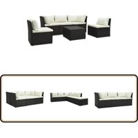 4-tlg. Garten-Lounge-Set mit Kissen Poly-Rattan Braun - Outdoor Lounge Set - Gartenmöbeln - Sitzgruppe - Rattan Gartenmöbel - Gartenmöbel Set von VIDAXL