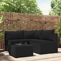 4-tlg. Garten-Lounge-Set mit Kissen Schwarz Poly Rattan - Vidaxl 4-tlg. Garten-Lounge-Set mit Kissen Schwarz Poly Rattan - Vidaxl von VIDAXL