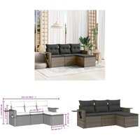 4-tlg. Garten-Sofagarnitur mit Kissen Grau Poly Rattan - Gartenmöbel - Sofasatz - Rattan Möbel - Outdoor Möbel - Lounge Set - Home & Living 4-tlg. Garten-Sofagarnitur mit Kissen Grau Poly Rattan - Gartenmöbel - Sofasatz - Rattan Möbel - Outdoor Möbel - Lounge Set - Home & Living von VIDAXL