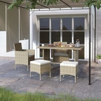 4-tlg. Gartenstuhl und Hocker Set Poly Rattan Grau - Vidaxl 4-tlg. Gartenstuhl und Hocker Set Poly Rattan Grau - Vidaxl von VIDAXL