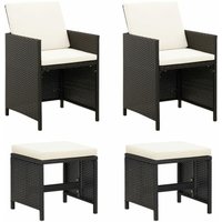 4-tlg. Gartenstuhl und Hocker Set Poly Rattan Schwarz Vidaxl 4-tlg. Gartenstuhl und Hocker Set Poly Rattan Schwarz Vidaxl von VIDAXL