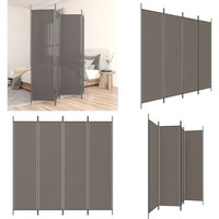 4-tlg. Paravent Anthrazit 698x180 cm Stoff - Paravent - Raumteiler - Trennwand - Zimmerteilung - Privatsphäre - Home & Living von VIDAXL