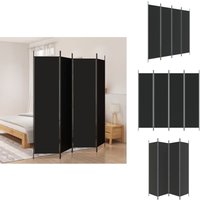4-tlg. Paravent Schwarz 200x200 cm Stoff - Paravent - Raumteiler - Trennwandsystem - Sichtschutz - Möbel 4-tlg. Paravent Schwarz 200x200 cm Stoff - Paravent - Raumteiler - Trennwandsystem - Sichtschutz - Möbel von VIDAXL
