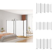 4-tlg. Paravent Weiß 346x180 cm Stoff - Paravent - Raumteiler - Zimmerabtrennung - Sichtschutz - Wohnraumgestaltung von VIDAXL