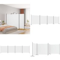 4-tlg. Paravent Weiß 698x180 cm Stoff - Paravent - Raumteiler - Zimmerabtrennung - Sichtschutz - Wohnraumgestaltung - Home & Living 4-tlg. Paravent Weiß 698x180 cm Stoff - Paravent - Raumteiler - Zimmerabtrennung - Sichtschutz - Wohnraumgestaltung - Home & Living von VIDAXL