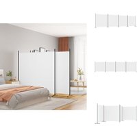 Vidaxl - 4-tlg. Paravent Weiß 698x180 cm Stoff - Paravent - Raumteiler - Zimmerabtrennung - Sichtschutz - Wohnraumgestaltung von VIDAXL