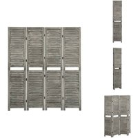 4-tlg. Raumteiler Grau 143x166 cm Massivholz - Holzmöbel - Raumteiler - Sichtschutz - Wandabtrennung - Wohnzimmerdeko 4-tlg. Raumteiler Grau 143x166 cm Massivholz - Holzmöbel - Raumteiler - Sichtschutz - Wandabtrennung - Wohnzimmerdeko von VIDAXL