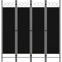 4-tlg. Raumteiler Schwarz 160 x 180 cm Vidaxl von VIDAXL