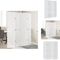 4-tlg. Raumteiler Weiß Massivholz Paulownia - Paravent - Paravents - Raumteiler - Raumtrenner 4-tlg. Raumteiler Weiß Massivholz Paulownia - Paravent - Paravents - Raumteiler - Raumtrenner von VIDAXL