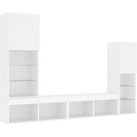 4-tlg. Wohnwand mit LED-Beleuchtung Weiß Holzwerkstoff vidaXL 4-tlg. Wohnwand mit LED-Beleuchtung Weiß Holzwerkstoff vidaXL von VIDAXL