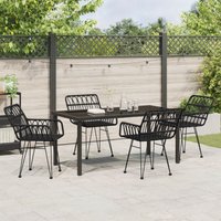 5-teilige Garten-Essgruppe Schwarz Poly Rattan vidaXL956288 5-teilige Garten-Essgruppe Schwarz Poly Rattan vidaXL956288 von VIDAXL