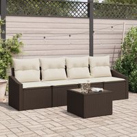 5-teilige Garten-Essgruppe mit Kissen Braun Poly Rattan Vidaxl 5-teilige Garten-Essgruppe mit Kissen Braun Poly Rattan Vidaxl von VIDAXL