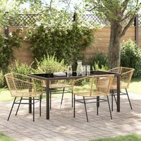 5-teiliges Gartendining-Set Brauner Poly-Rattan vidaXL535964 5-teiliges Gartendining-Set Brauner Poly-Rattan vidaXL535964 von VIDAXL