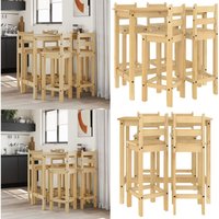 5-tlg. Bar-Set Massivholz Kiefer - Kiefernholzmöbel - Bar Set - Kücheninsel - Barhocker - Essbereich - Home & Living 5-tlg. Bar-Set Massivholz Kiefer - Kiefernholzmöbel - Bar Set - Kücheninsel - Barhocker - Essbereich - Home & Living von VIDAXL