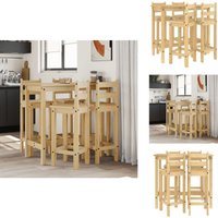 5-tlg. Bar-Set Massivholz Kiefer - Kiefernholzmöbel - Bar Set - Kücheninsel - Barhocker - Essbereich 5-tlg. Bar-Set Massivholz Kiefer - Kiefernholzmöbel - Bar Set - Kücheninsel - Barhocker - Essbereich von VIDAXL
