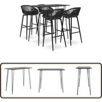 5-tlg. Bar-Set Schwarz - Bar Set - Bartisch - Barhocker - Kücheninsel - Wohnzimmer Dekoration von VIDAXL