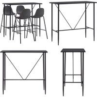 5-tlg. Bar-Set Stoff Dunkelgrau - Moderner Bartisch - Barhocker Set - Essbereich - Kücheninsel - Wohnzimmer Dekoration - Home & Living von VIDAXL