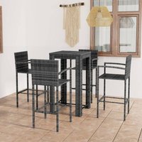 Vidaxl - 5-tlg. Garten-Bar-Set mit Armlehnen Poly Rattan Grau von VIDAXL