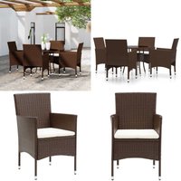5-tlg. Garten-Essgruppe Poly Rattan Braun - Gartenmöbel - Essgruppe - Outdoor Möbel - Polyrattan - Gartentisch - Home & Living 5-tlg. Garten-Essgruppe Poly Rattan Braun - Gartenmöbel - Essgruppe - Outdoor Möbel - Polyrattan - Gartentisch - Home & Living von VIDAXL