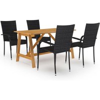 5-tlg. Garten-Essgruppe Schwarz Vidaxl von VIDAXL