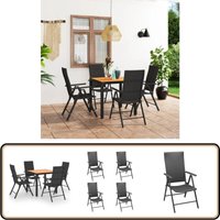 5-tlg. Garten-Essgruppe Schwarz und Braun - Gartenmöbel Set - Rattan Gartenmöbel - Gartentisch - Gartenstühle - Outdoor Möbel von VIDAXL