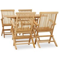 5-tlg. Garten-Essgruppe Teak Massivholz Vidaxl von VIDAXL