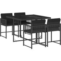 5-tlg. Garten-Essgruppe mit Kissen Schwarz Poly Rattan Vidaxl 5-tlg. Garten-Essgruppe mit Kissen Schwarz Poly Rattan Vidaxl von VIDAXL