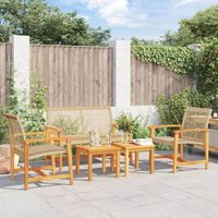 5-tlg. Garten-Lounge-Set Beige Poly Rattan und Akazienholz Vidaxl 55558 von VIDAXL