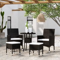 Vidaxl - 5-tlg. Garten-Lounge-Set Poly Rattan Schwarz von VIDAXL