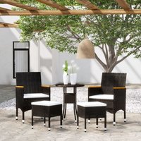 5-tlg. Garten-Lounge-Set Poly Rattan Schwarz - Vidaxl von VIDAXL