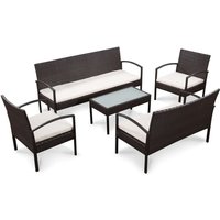 Vidaxl - 5-tlg. Garten-Lounge-Set mit Auflagen Poly Rattan Braun von VIDAXL