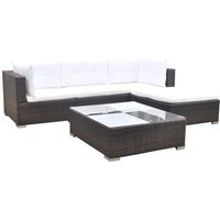 5-tlg. Garten-Lounge-Set mit Kissen Poly Rattan Braun Vidaxl von VIDAXL