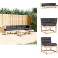 5-tlg. Garten-Sofagarnitur mit Kissen Massivholz Kiefer - Gartensofas - Gartenmöbeln - Esszimmergarnitur - Lounge Set - Rattan Gartenmöbel 5-tlg. Garten-Sofagarnitur mit Kissen Massivholz Kiefer - Gartensofas - Gartenmöbeln - Esszimmergarnitur - Lounge Set - Rattan Gartenmöbel von VIDAXL