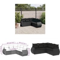 5-tlg. Garten-Sofagarnitur mit Kissen Schwarz Poly Rattan - Gartenmöbel - Outdoor Möbel - Rattan Gartenmöbel - Lounge Set - Esstischgarnitur - Home & 5-tlg. Garten-Sofagarnitur mit Kissen Schwarz Poly Rattan - Gartenmöbel - Outdoor Möbel - Rattan Gartenmöbel - Lounge Set - Esstischgarnitur - Home & von VIDAXL